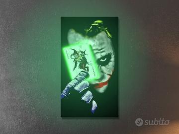 Quadro Pop Art in Legno Joker Fosforescente 