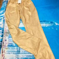 pantaloni ecopelle-oro 