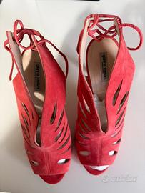 SANDALO GIANNA MELIANI IN CAMOSCIO CORALLO