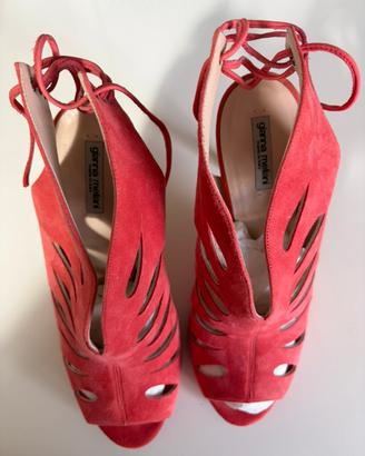 SANDALO GIANNA MELIANI IN CAMOSCIO CORALLO