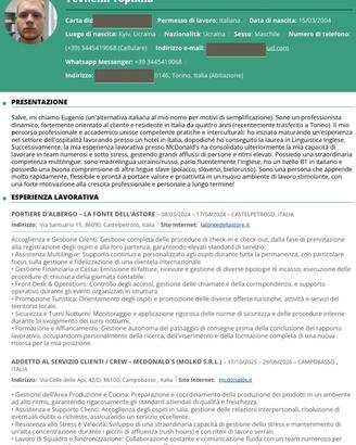 Receptionist/Commesso/Adetto alla vendita