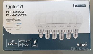 Set 6 Lampadine LED E14 Linkind P45 dimmerabili