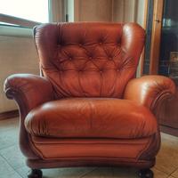 Poltrona in pelle stile retro