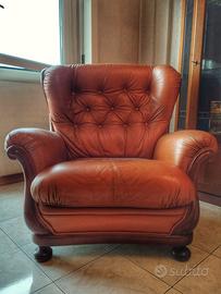 Poltrona in pelle stile retro