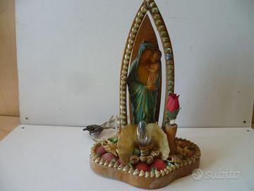 Lampada  abat-jour Madonna con Gesù anni 50