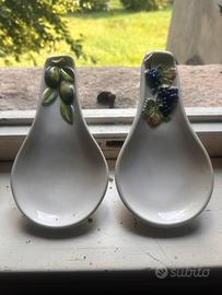 Poggiamestolo in ceramica fatto a mano 2pz