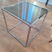 Tavolino  caffe cromo fume'  anni 70