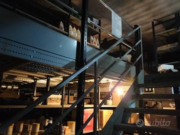 Soppalco 50 mq + scaffalature 150 m +montaggio