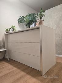 Scrivania Reception Bianca 120x111x85