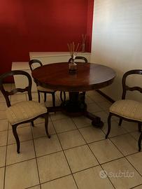 6 sedie e tavolo rotondo