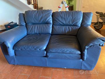 Divani in vera pelle blu