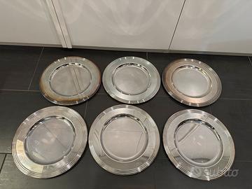 6 Sottopiatti job art silver plated