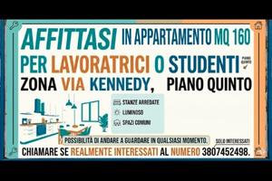 Camere in appartamento mq.160 in via Kennedy