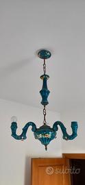 Lampadario vintage porcellana primi anni 50