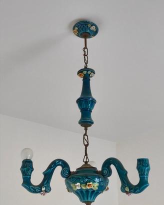 Lampadario vintage porcellana primi anni 50