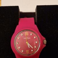 orologio Vintan silicone rosa con brillantini 