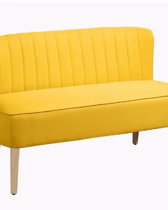 DIVANETTO GIALLO CON PIEDINI IN LEGNO