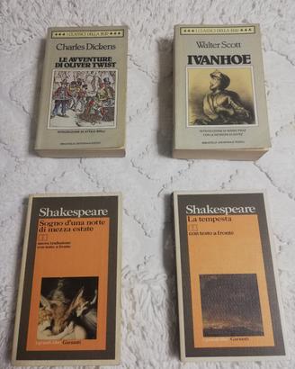 Set 4 Libri Letteratura Inglese Grandi Classici 