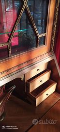 vetrina scrittoio a ribalta trumeau stile inglese