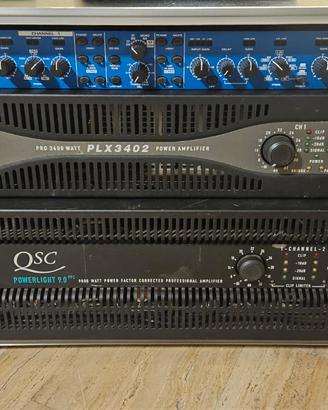 QSC Powerlight 9.0 PFC  + rack proel 6 unità 