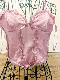 Corsetto / Bustier ZARA in Pizzo rosa ,M