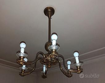 Lampadario in Bronzo Art Dèco Vintage Afffare