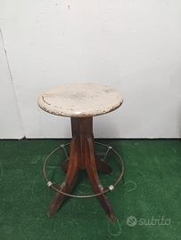 Sgabello legno e metallo anni 50