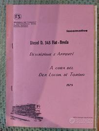Libro locomotive Diesel D 345 Fiat-Breda
