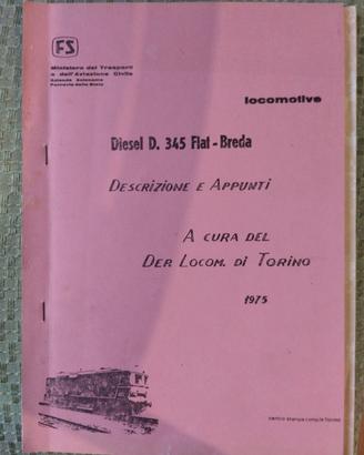 Libro locomotive Diesel D 345 Fiat-Breda