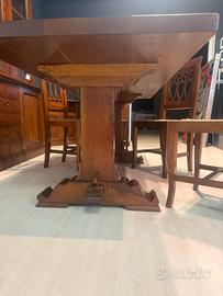 TAVOLO NOCE MASSELLO CON 6 SEDIE