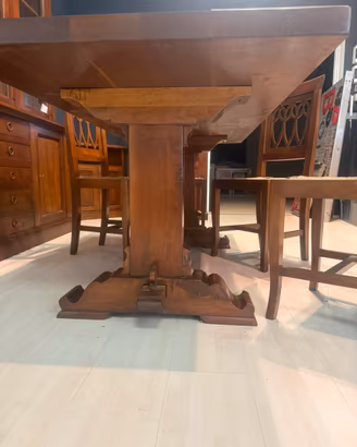 TAVOLO NOCE MASSELLO CON 6 SEDIE
