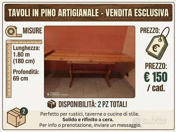tavoli in pino artigianale: