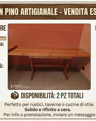 tavoli in pino artigianale: