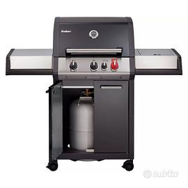 BARBECUE A GAS CON FORNELLO 3 bruciatori black 3 k