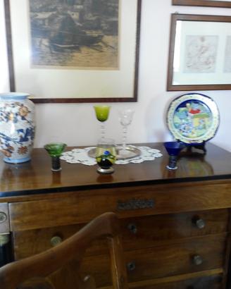 Comò Impero Veneto dell'800, in noce, a 4 cassetti