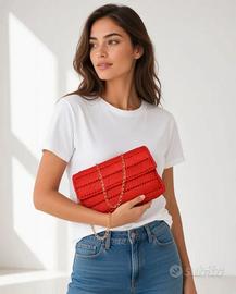 Borsetta clutch rossa catena dorata Monteiasi (TA)