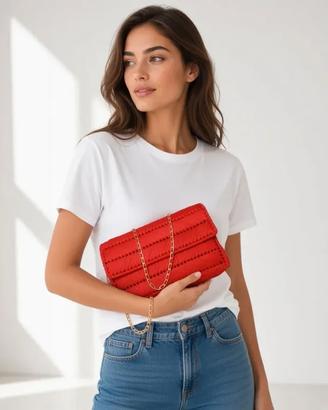 Borsetta clutch rossa catena dorata Monteiasi (TA)