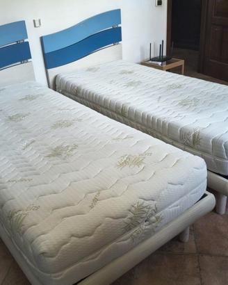 struttura letto singolo con rete e materasso 