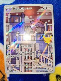 carta pokemon Meowth di galar 30 anniversario