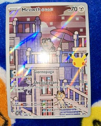 carta pokemon Meowth di galar 30 anniversario