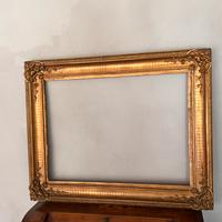 Grande cornice antica legno bronzata