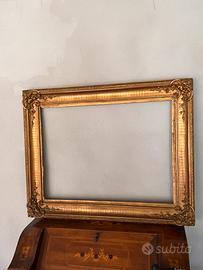 Grande cornice antica legno bronzata