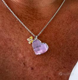 Collana Swarovski con ciondolo rosa