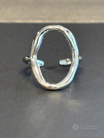 Anello ovale in argento regolabile