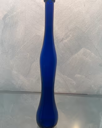 Bottiglia sinuosa vetro blu cobalto / vaso
