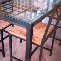 Tavolo ikea in vetro e ferro battuto