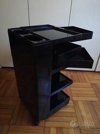 Carrello Boby trolley nero di Joe Colombo 