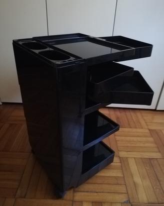 Carrello Boby trolley nero di Joe Colombo 