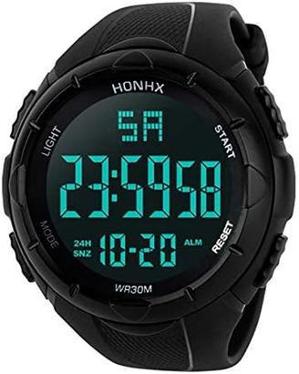 Orologio Sportivo Digitale Uomo Nero con Luce