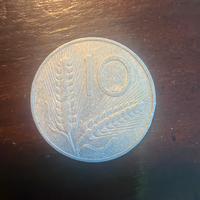 Moneta 10 lire spighe - 1955